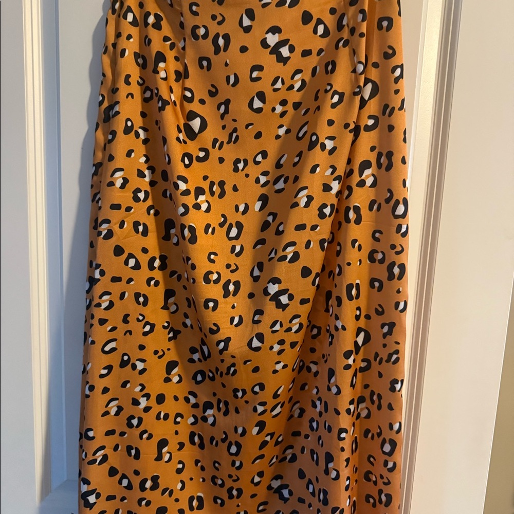 Midi Leopard Print Skirt